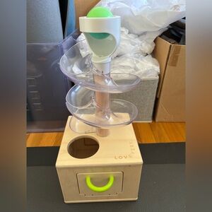 Lovevery Wooden Ball Drop Spiral Toy - Natural & Green